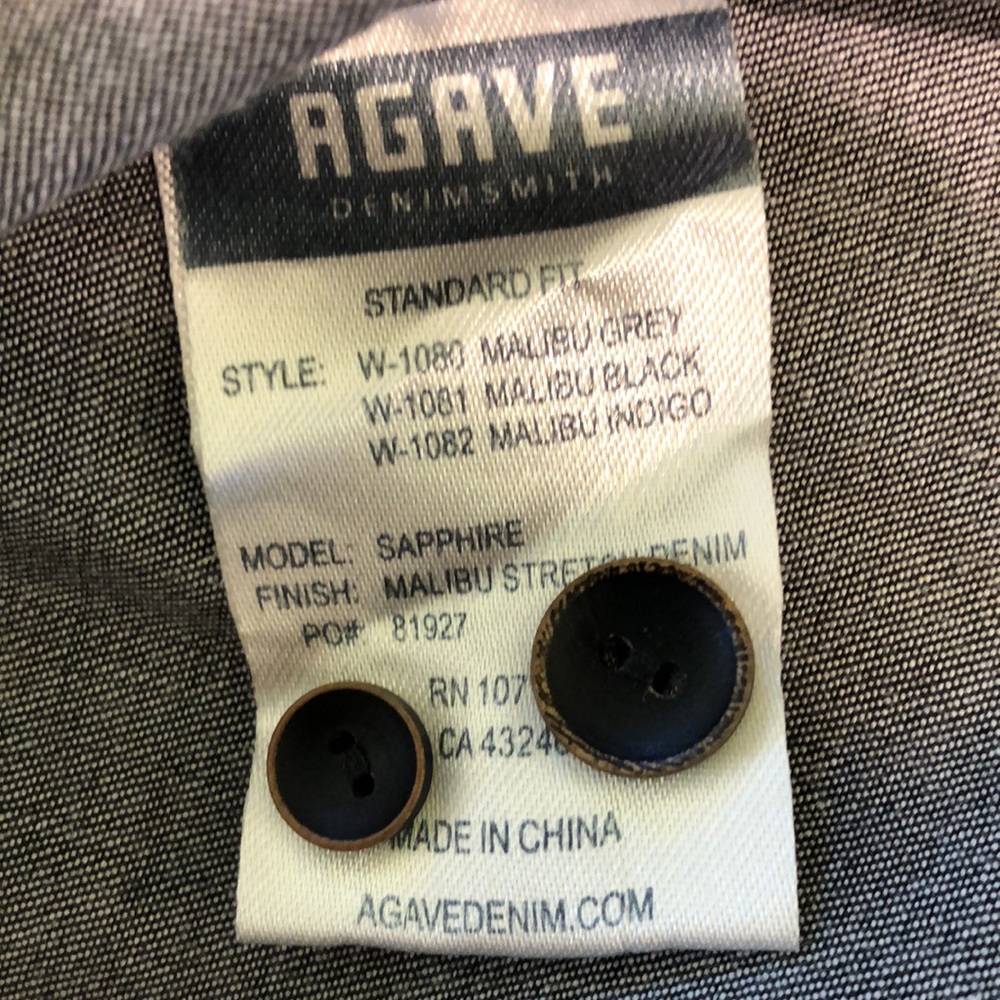 Agave Denim gray button down shirt. Like new! - Picture 5 of 8